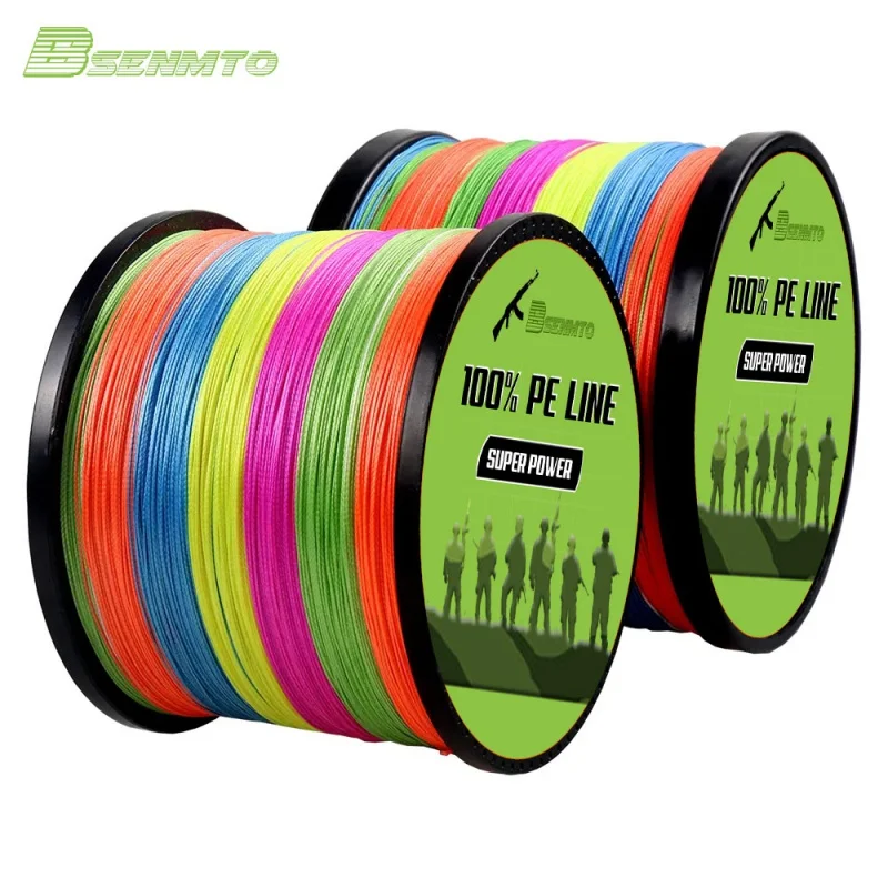 BSENMTO Pesca Fly Fishing Line 4 Strand 300M 100M PE Carp Braided Wire Peche Sea Spinning Multifilamento Cord 10~100LB