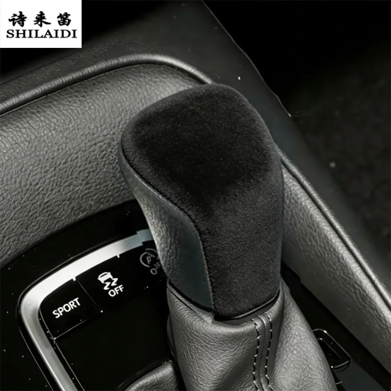 Suede leather Car Wrapping ABS For Toyota Levin Frontlander Corolla Cross 2022-2026 Gear Shift Knob Head Cover Sticker Armrest