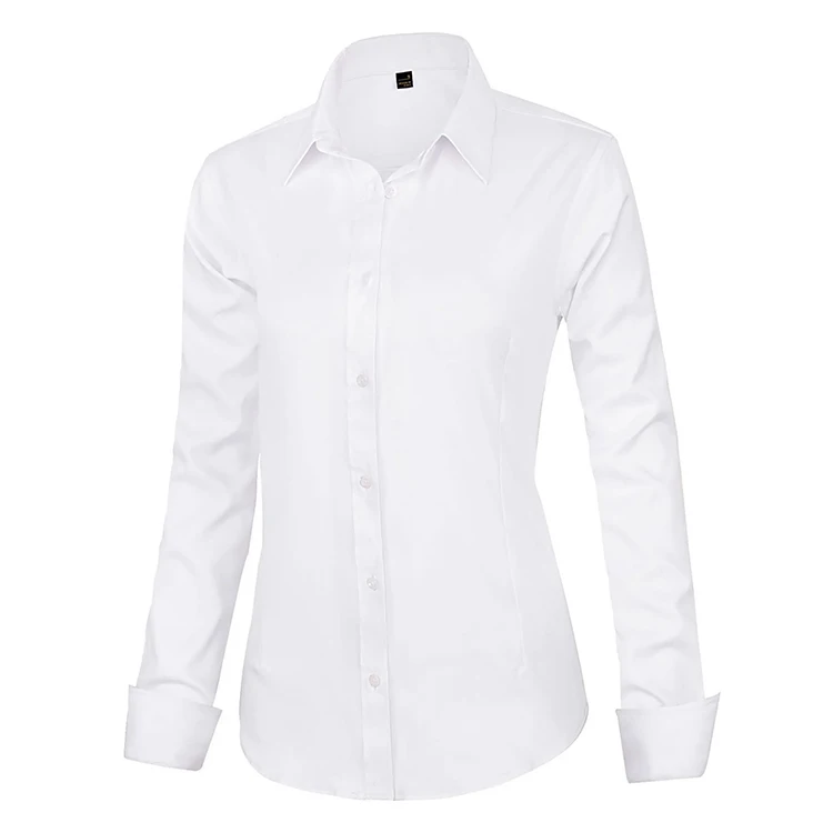 

Plus Size Women's Clothing, Classic Cut, Wrinkle-Resistant, Business Professional Office Wear, Waist-Cinching, Slimming, Long-Sleeved Shirt