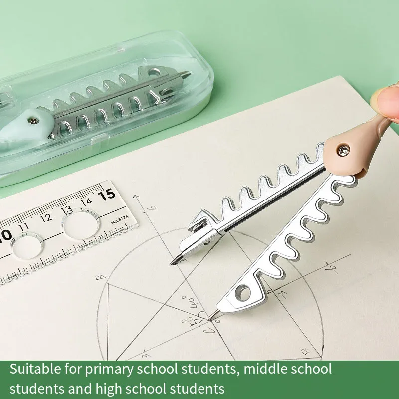 Nuovo studente solo strumento di disegno carino personalità bussole metallo una scala penna da disegno multifunzionale