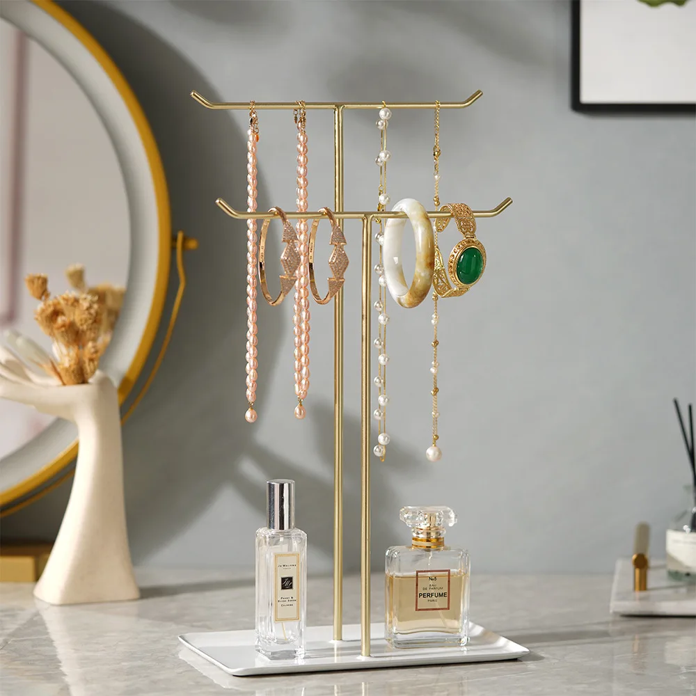

Jewelry Stand Holder Organizer, Necklace Display Stand with Ring Tray, Jewlery Display Stand for Necklace, Earring, Bracelet