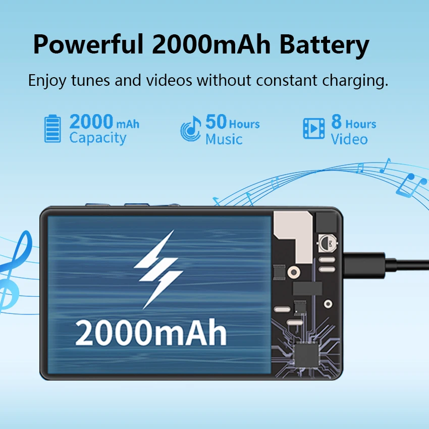 مشغل MP3 Android 8.1 مع بلوتوث وواي فاي، مشغل MP3 MP4 مع سبوتيفي، مسموع، باندورا، أميرا ومكبرات الصوت، حتى 512 جيجابايت