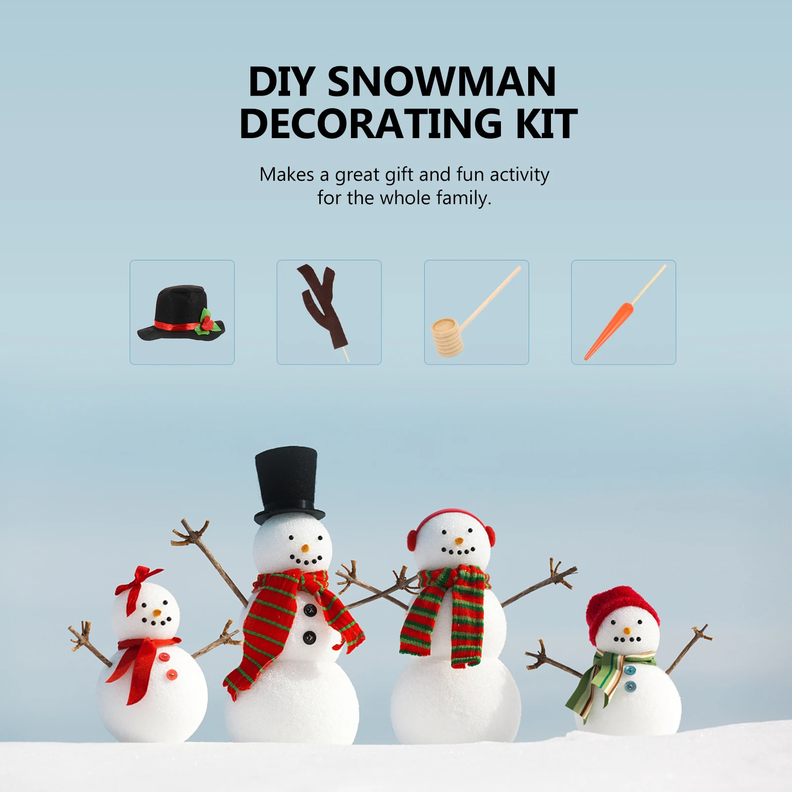 

Snowman Dressing Kit Christmas Decoration Set For Kids Adults Outdoor Winter Holiday Party Snowman Making Kit