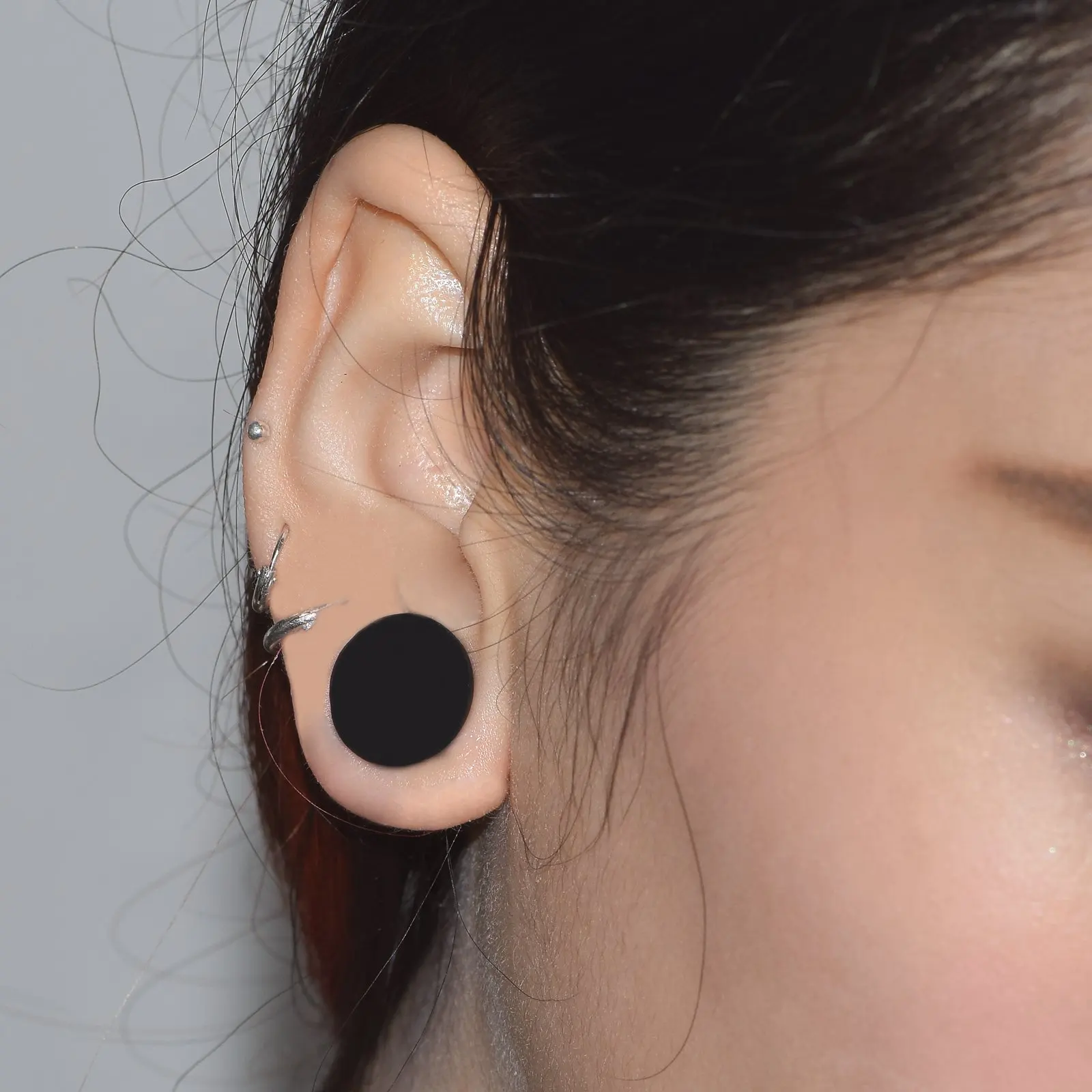 2 قطعة سيليكون سدادات الأذن مقاييس التمدد عدة قطعة مزدوجة موسع نفق السرج مجموعة محايدة مجوهرات الجسم مثقب