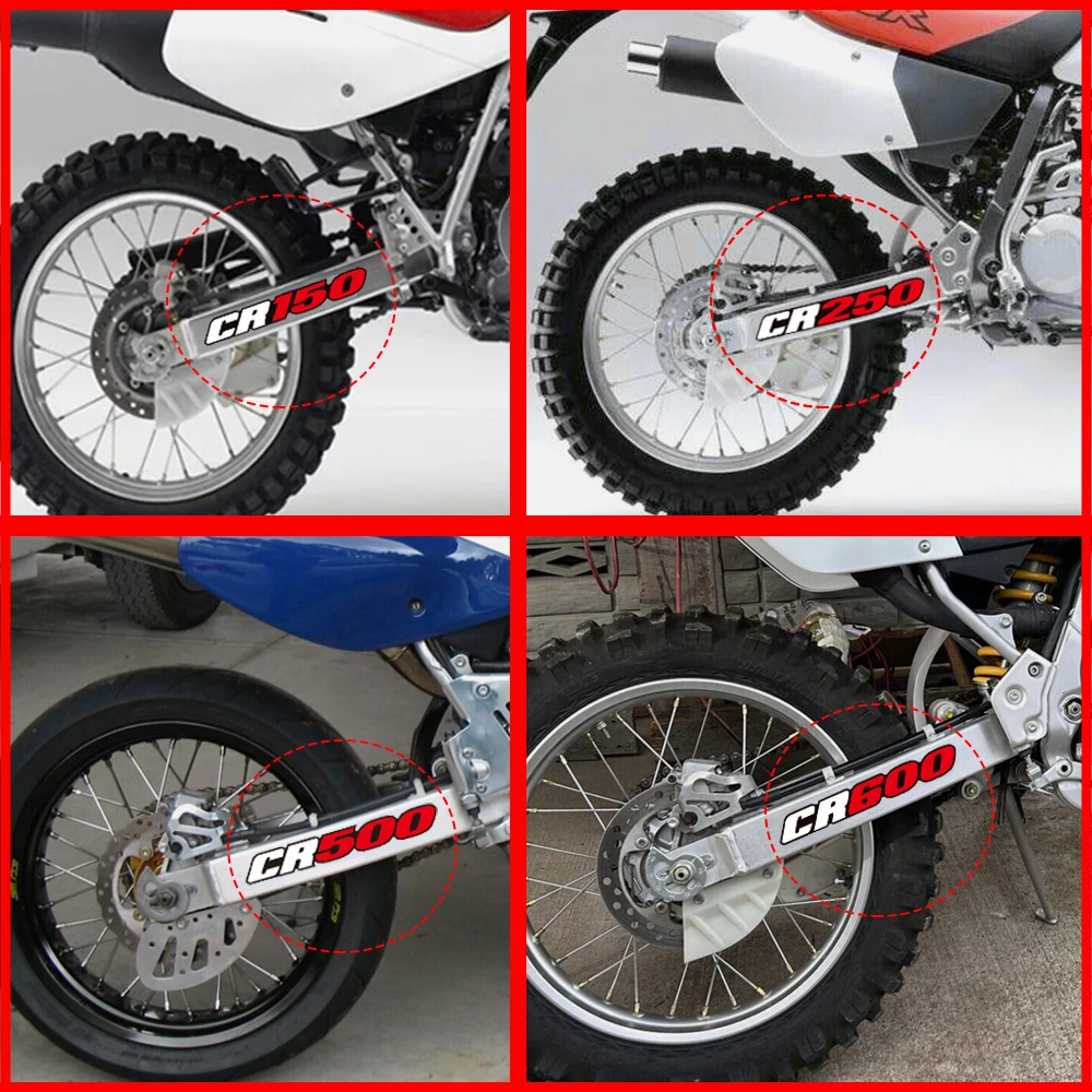 2 pcs Motorcycle Rear Wheel Swing Arm Decal For CR150 CR250 CR300 CR500 CR600 Shock Absorber reflective Sticker