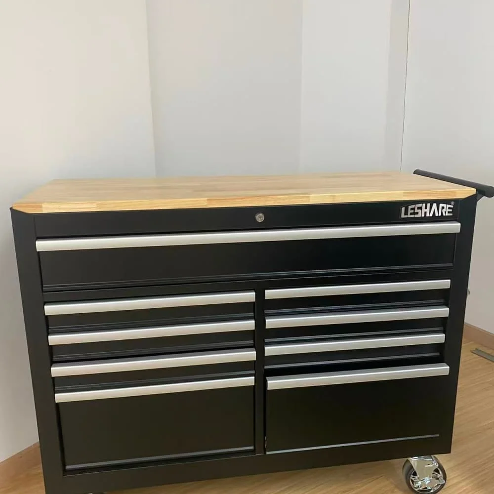 Customizable Cabinet Drawer Stainless Steel Rolling Workbench Large Tool & Kitchen Storage Cabinet For Garage Workshop Use