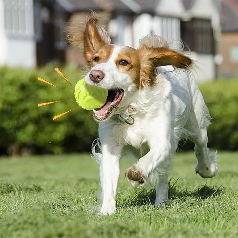 Squeaky Dog Toys For Aggressive Chewers Latex Teething Toy Ball For Dogs Interactive Teething Squeaker Food-Grade Puppy Toys