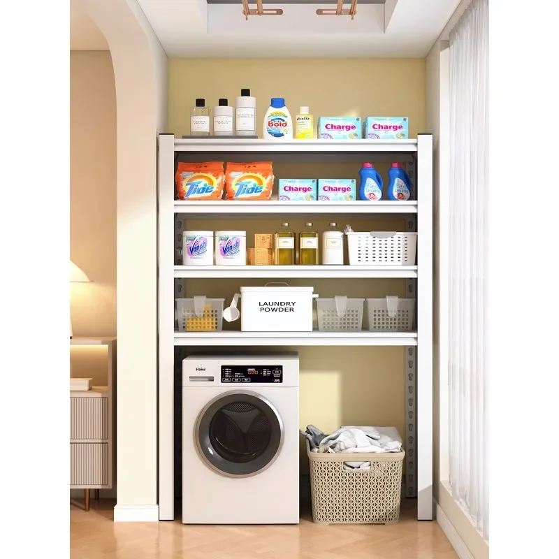 Shelf, shelf above roller flap, balcony floor storage rack for home use