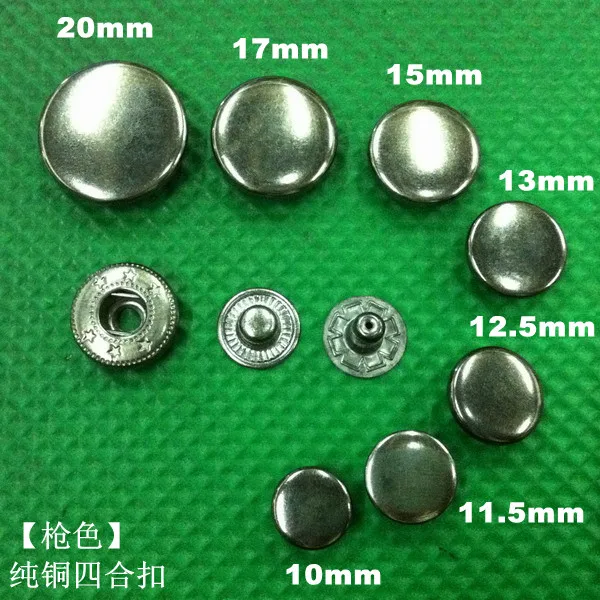 30 set/pacco Bottone a pressione rotondo in metallo canna di fucile lucido, senza bottoni automatici per cucire, elementi di fissaggio, borse per vestiti, scarpe