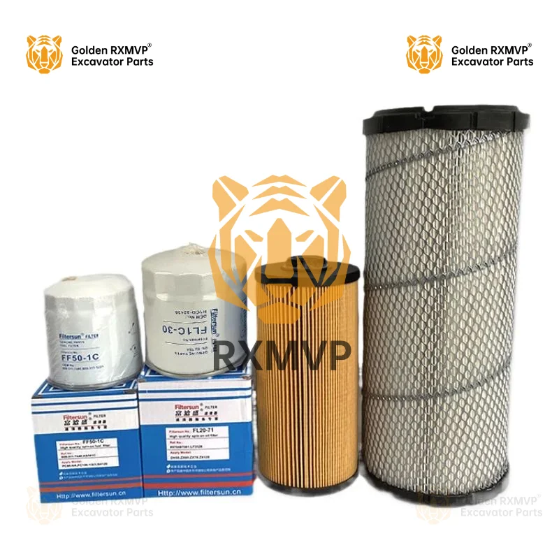 For Sany Excavator Accessories 55 60 65 75c-9-10 Air Filter Diesel Filter Oil Hydraulic Filter Kubota V2607 Excavator Parts