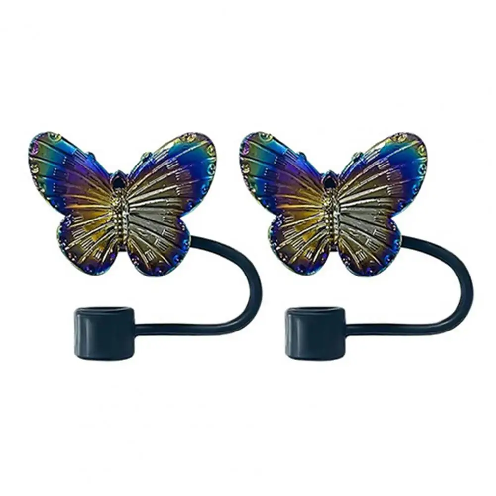 ملحقات القش القابلة لإعادة الاستخدام أغطية قش الفراشة لأجهزة البهلوانات 30/40 أونصة صديقة للبيئة قابلة لإعادة الاستخدام قبعات شفاطة للشرب كوب لطيف