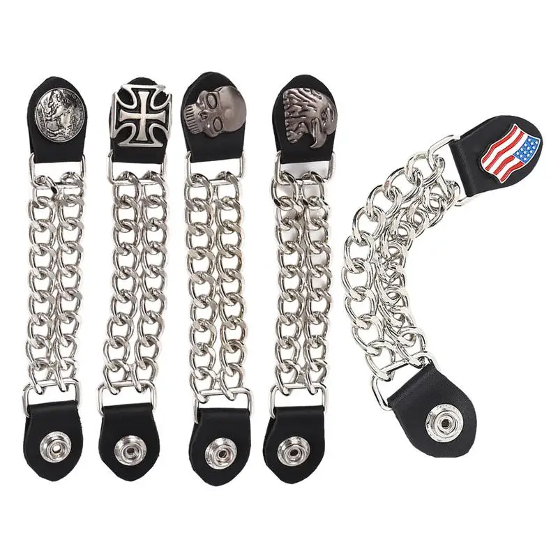 NEW 4pcs/set metal Motorcycle Vest Extenders Biker Clothing Chainmail For Motor Vest Jacket Extender Buttons Buckles