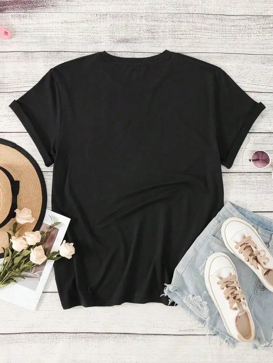 Women Trendy Jesus Loves You Inspirational Christian Faith Crewneck Short Sleeve T Shirt Religious Casual 1 Piece Everyday Wear Top