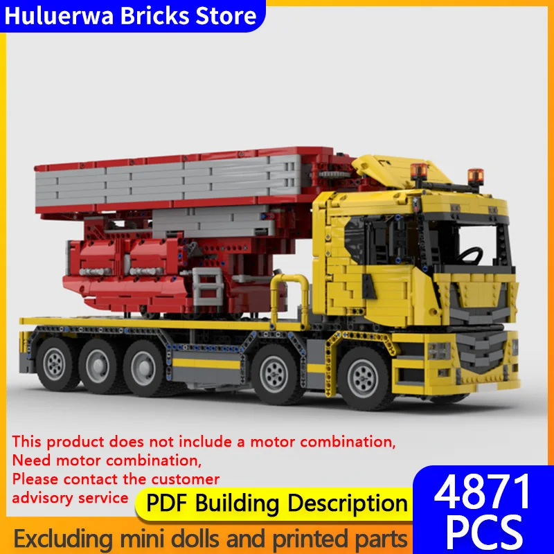 

Модель городской автомобиль MOC, строительные кирпичи R770, дорожный кран, грузовик, модульная технология, подарки, праздник, сборка, детские игрушки, костюм