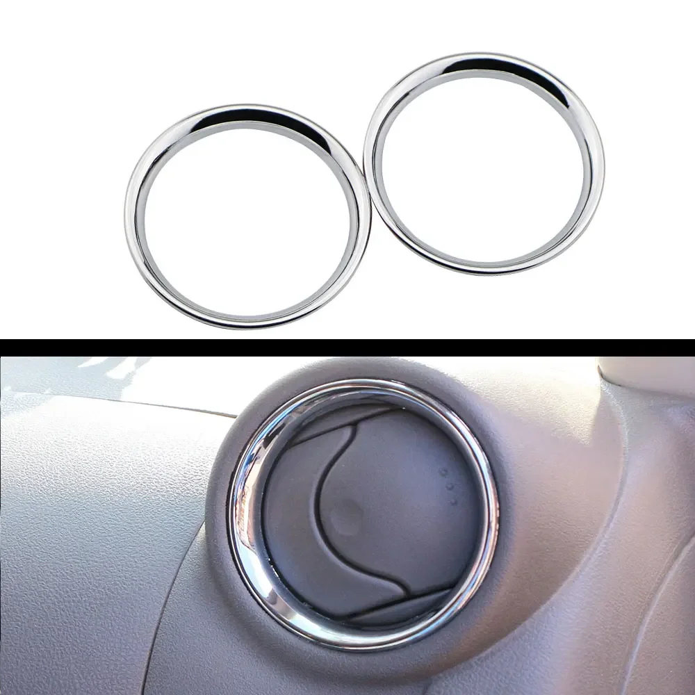 For Nissan Micra March K13 2011 2012 2013 2014 2015 2016 2017 2pcs AC Air Vent Ring Cover Trim Car Styling Frame