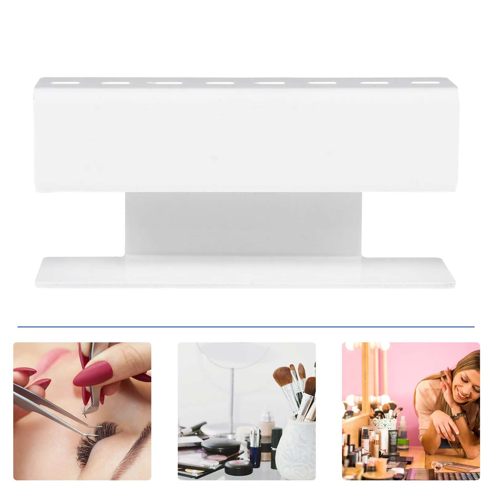 Suporte de pinça acrílica para extensões de cílios, 8 posições, armazenamento, expositor, organizador de ferramentas de maquiagem, uso em estúdio doméstico