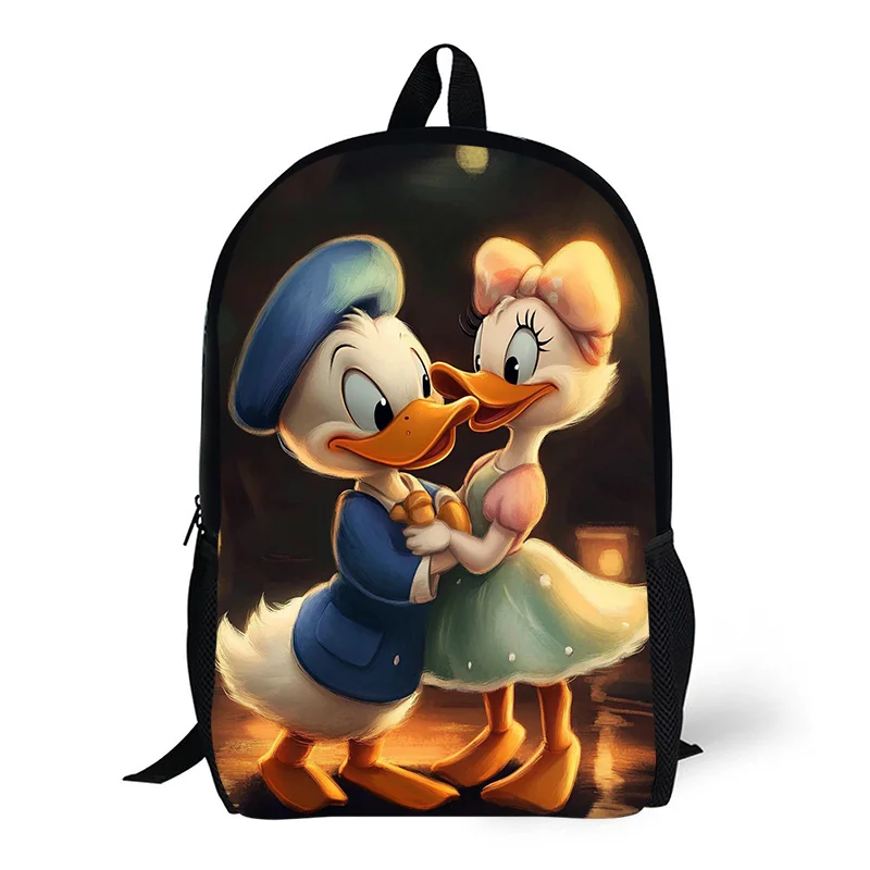 

1pc Donald Duck and Daisy printed backpack, student backpack, gift, suitable for daily commuting use