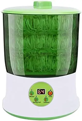 

Automatic Bean Sprout Maker with LED Timer – 3-Tier Large Capacity Sprouter for Radish, Alfalfa, Wheatgrass & Broccoli Seeds