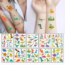 10pcs/Lot Dinosaur Pattern Tattoo Stickers, Cute Animal Temporary Tattoos for Hand, Face and Body Makeup