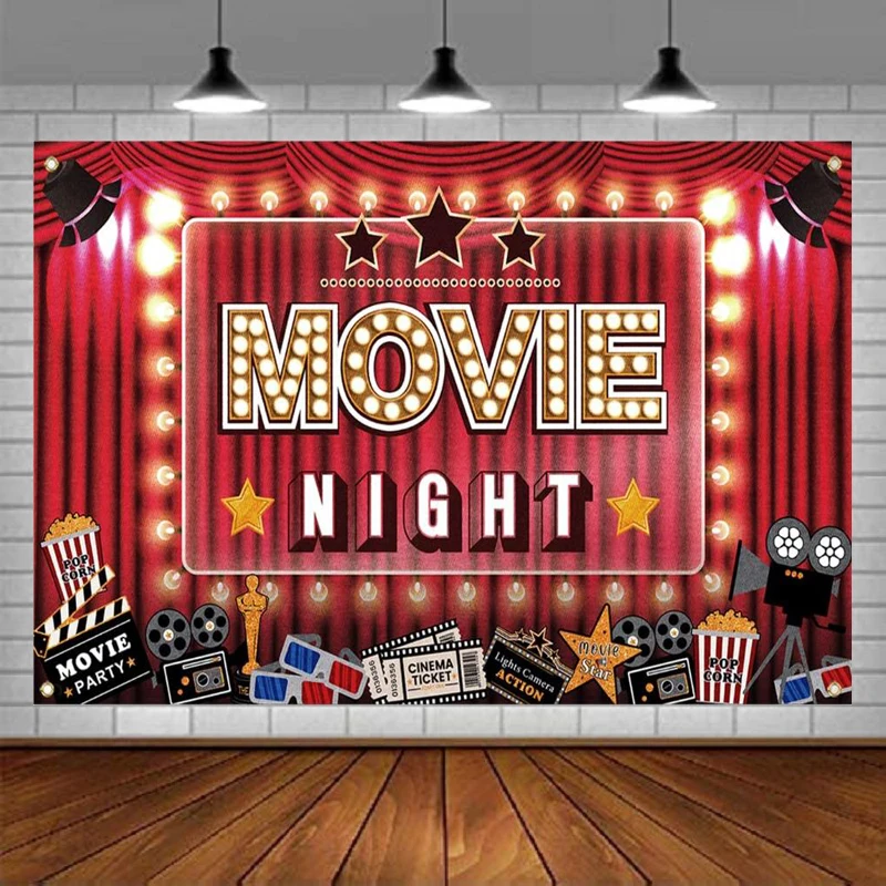 

Фон для фотосъемки, баннер, что в кино, тема, день рождения, домашняя стена, реквизит для фотосессии, фон для вечеринки в кино, украшение