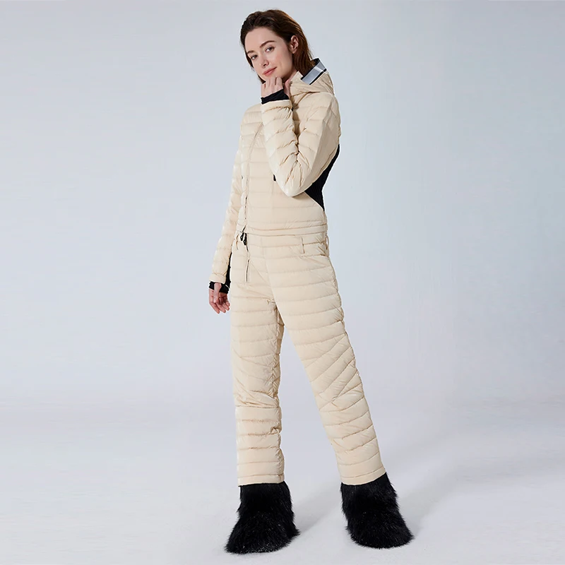 

Women's Ski Wear One-piece New Thickened Down Double Board Adult One-piece Ski Suit