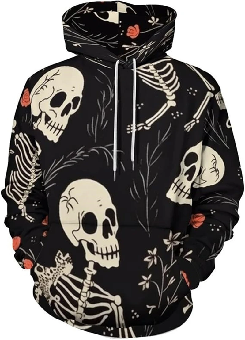 

3D Print Halloween Theme Men's Hoodie Outdoor Street Rock And Roll Hip Hop Creative Clothes Autumn Long Sleeved Comfortable Tops