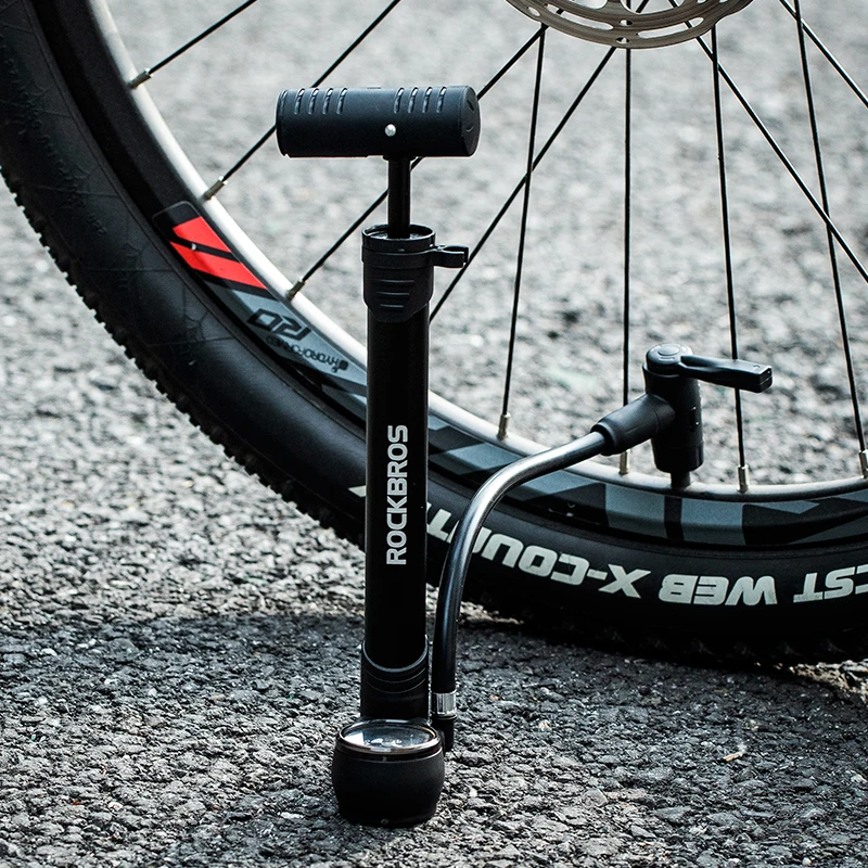 Bomba de bicicleta ROCKBROS válvula Presta Schrader portátil ultraligera bomba de aire para ciclismo de 120PSI inflador de neumáticos accesorios para bicicleta de montaña y carretera