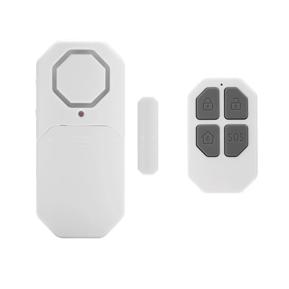 Adjustable Volume Alarm White 140dB Door Alarm 25m Remote Control Distance Easy Installation Hassle-Free Setup