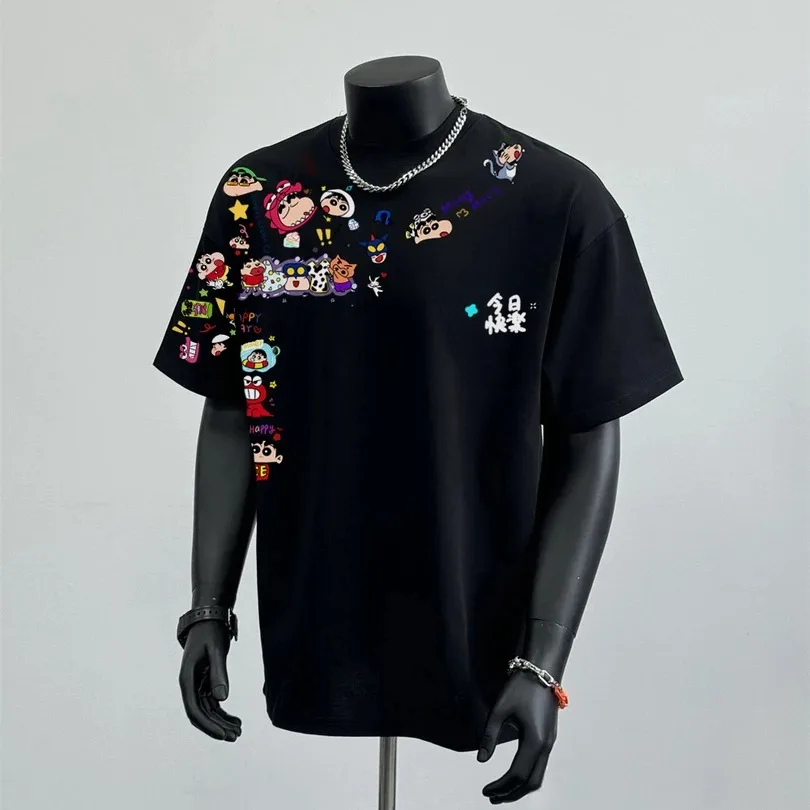 camiseta-feminina-de-algodao-puro-manga-curta-casual-estilo-streetwear-pesada-tendencia-pronta-entrega