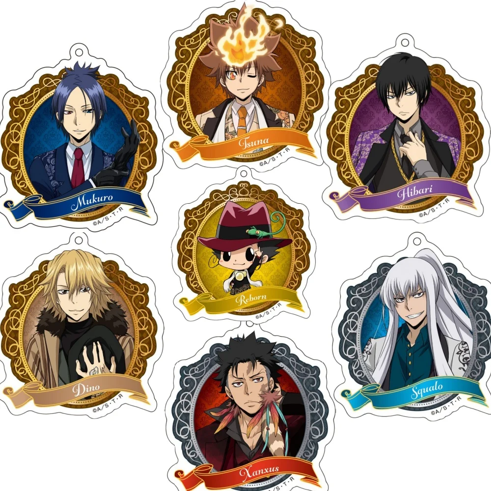 Charm Cartoon Anime Fans Gifts Family Teachers HITMAN REBORN Gokudera Hayato Hibari Acrylic Keychain Decor Series About 6cm