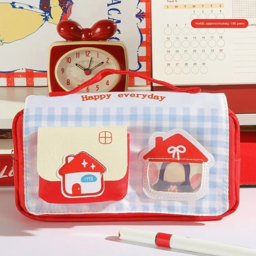 

Multi-layer House Shape Pencil Case Desktop Storage Large Capacity Korean Style Pen Bag Pencil Pouch Multi-functional