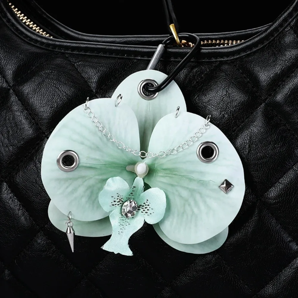 Bag Backpack Decor Moth Orchids Keychain Colorful Creative Simulation Flower Keyring Exquisite Pretty Phalaenopsis Pendant