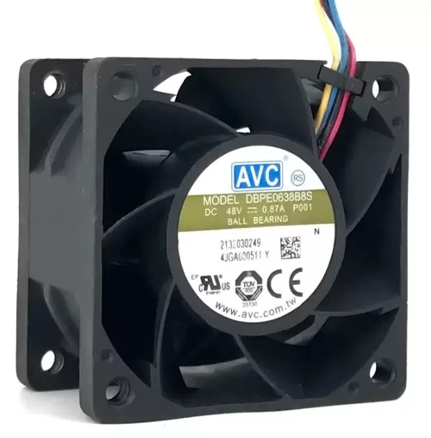 

AVC DBPE0638B8S P001 DC 48V 0.87A 60x60x38mm 4-Wire Server Cooling Fan