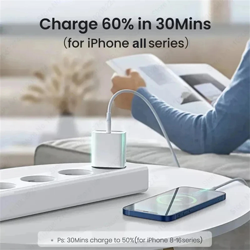 PD 40W Fast Charger For iPhone 16 15 11 12 13 14 Pro Max Plus iPad Air Fast Charging Cable USB C Type C Data Line Phone Charger - náhled 5