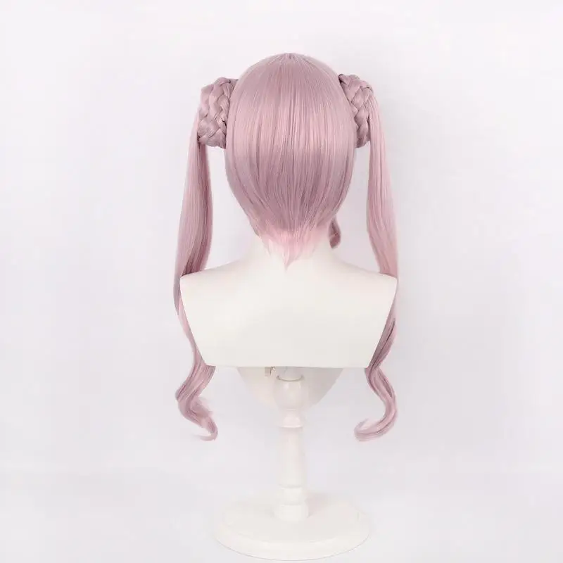 Parrucca cosplay Anime The Hundred Line Last Defense Academy Tsukumo Kako Girl Parrucca sintetica resistente al calore con treccia rosa Halloween