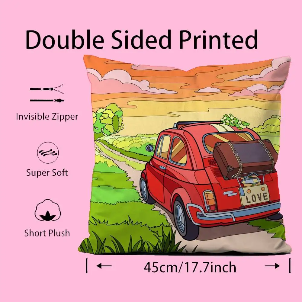 سعيد العربة الكرتون البيت كيس وسادة مكافحة الغبار المخدة غير مرئية سستة حريري قصير أفخم غطاء وسادة أريكة