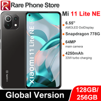 Global Version Xiaomi 11 Lite 5G NE 128GB/256GB Snapdragon 778G  6.55”AMOLED DotDisplay 64MP+20MP Camera 33W 4250mAh Battery