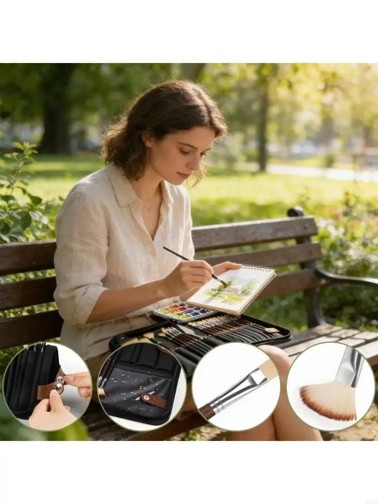compacts-portable-fabric-brush-set-with-adjustable-compartments-for-artists-students-and-outdoor-sketching-enthusiasts