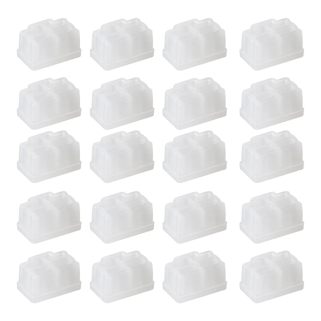 20pcs 12x8.3mm Clear Dust Plug Port Protector Silicone Ethernet Hub Port RJ45 Anti-Dust Stopper Cap Cover For RJ45 Female Jack