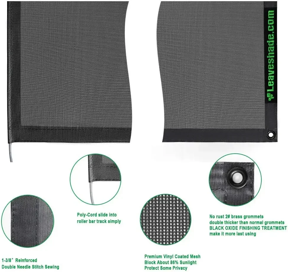 

[XMSJ]RV Awning Sun Shade Screen 10' X 18' 3'' (Fit for 19' Awning)- Mesh Sunshade Block RV Awning Front Sun Galary Motorhome