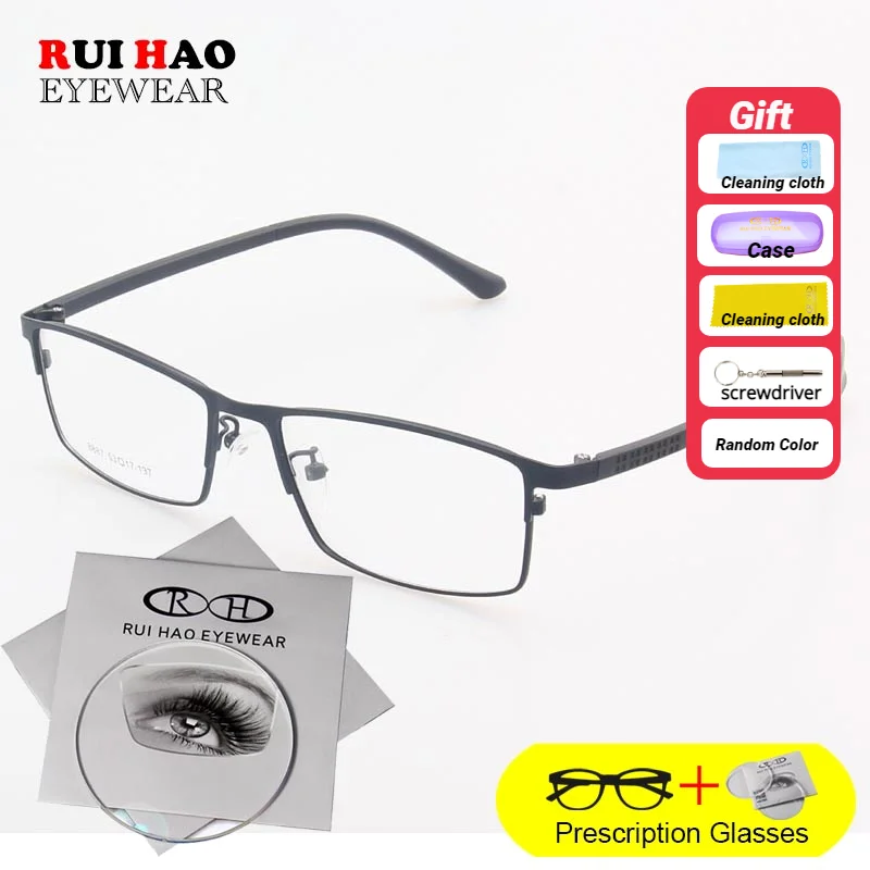 

Rectangle Prescription Glasses Unisex Leisure Myopia Hyperopia Spectacles Full Rimless Eyeglasses Customize Resin Lenses 8887