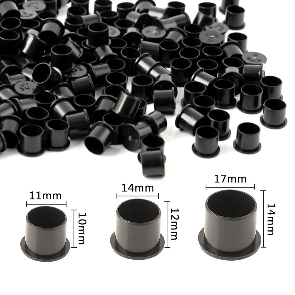 100/500/1000PCS Disposable Black Tattoo Ink Cups With Base Pigment Holder Container Cap Permanent Makeup Tool Tattoo Accessories