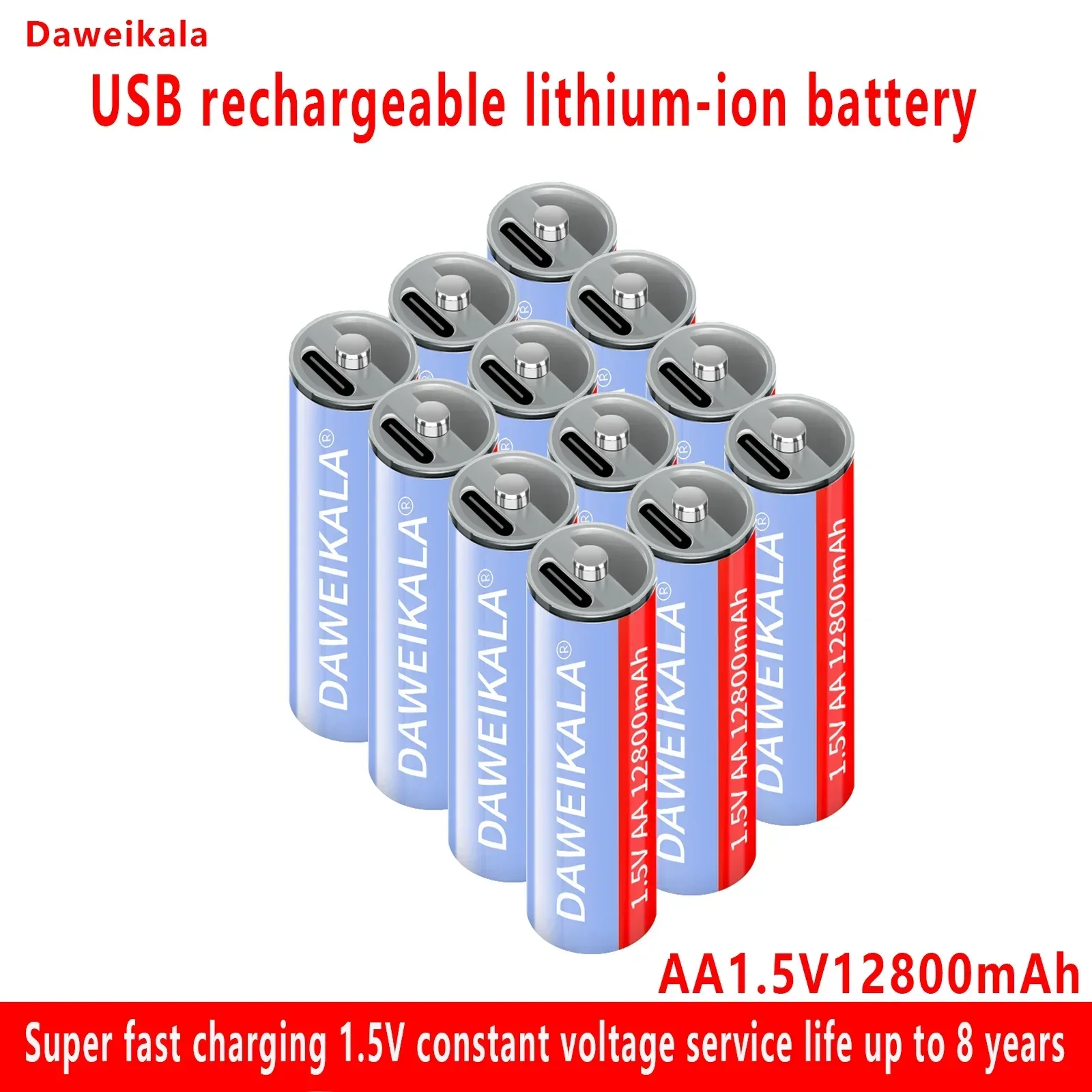 جديد AA USB بطارية ليثيوم أيون قابلة للشحن 1.5 فولت AA12800mah/ليثيوم أيون ساعة للعب مشغل MP3 ميزان الحرارة لوحة المفاتيح