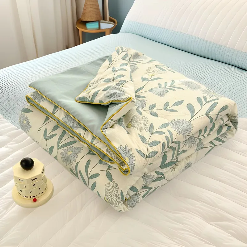 Comforter Summer Quilt 2026 Arrival INS Style Class Washed Cotton Double‑Layer Gauze Lightweight Air Conditioning Quilt