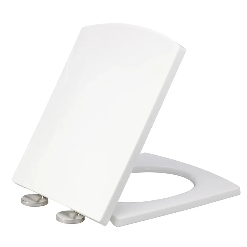 

Square Toilet Seat Slow Close Quiet Lid Thickened Durable for Both Adults Universal Bathroom Accessories