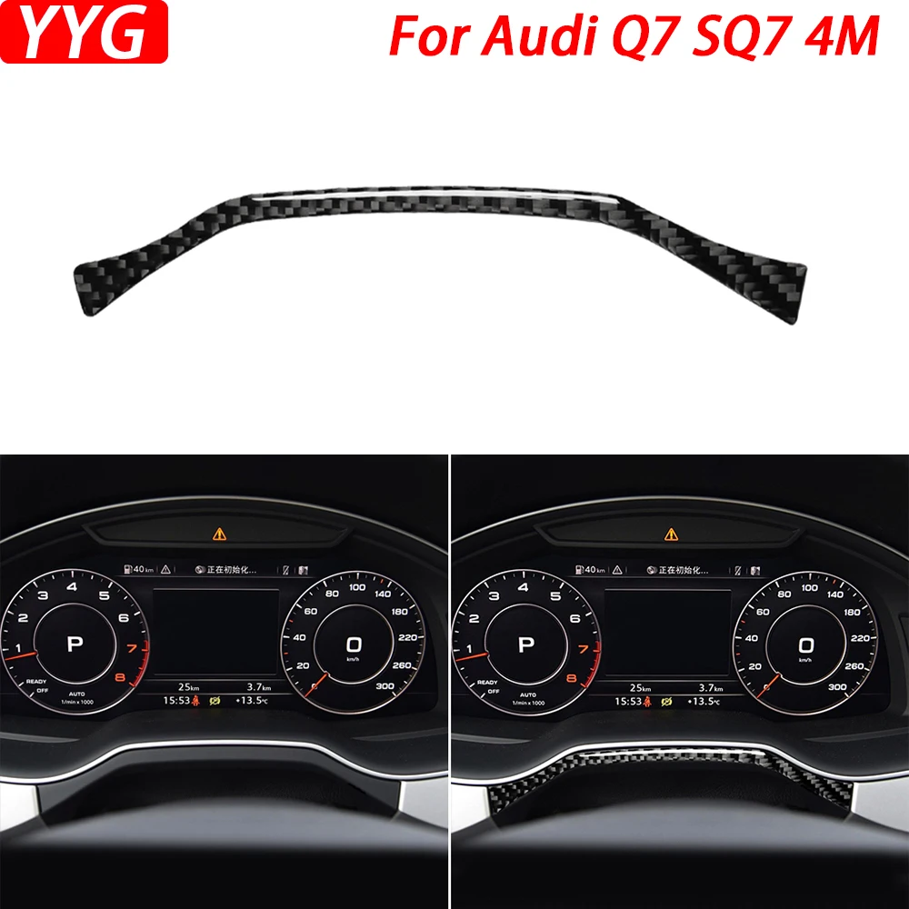 For Audi Q7 SQ7 4M 2016-2019 Carbon Fiber Instrumentation Speedometer Panel Decorative Strips Car Interior Decoration Sticker