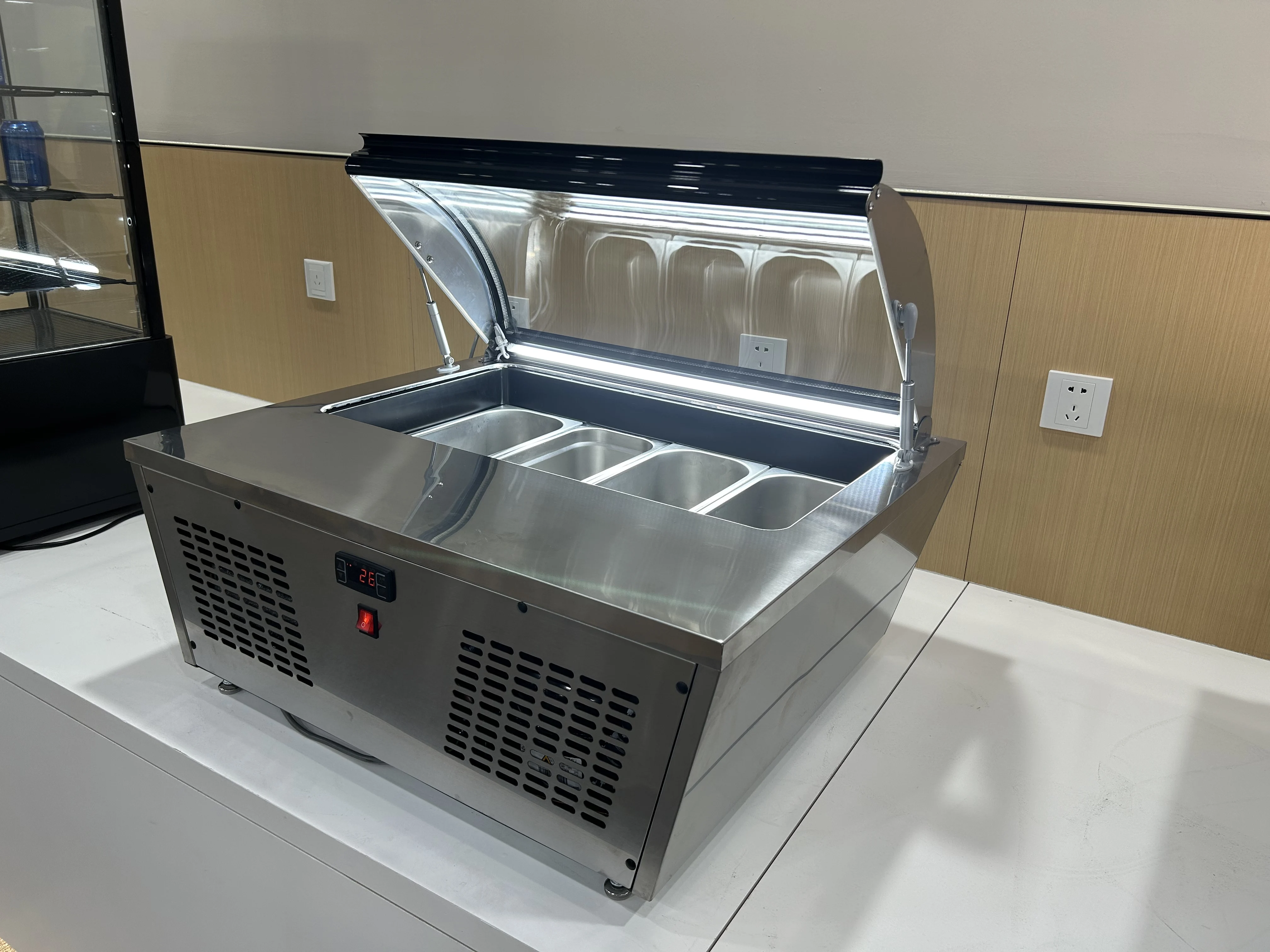 Factory Price 85L Commercial Ice Cream Fridge Display Freezer Showcase With Pan