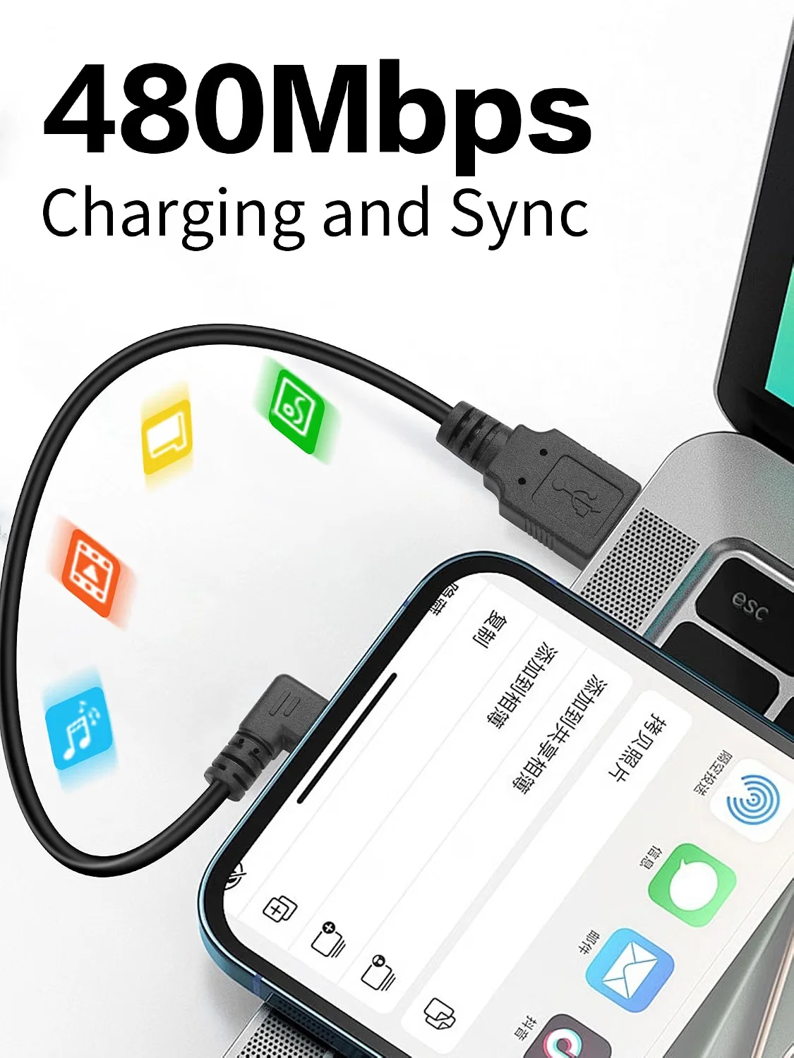 USB 2.0 Male to micro USB B Type 90 Degree Up & Down & Left & Right Angled Male Data Cable 0.25m/0.5m/1m/1.5m