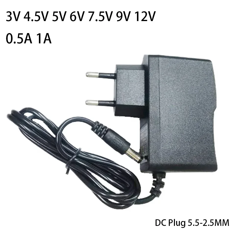 AC 110-240V DC 3V 4.5V 5V 6V 7.5V 9V 12V 0.5A 1A Power Supply 3 4.5 5 6 7.5 9 12 V Volt Adapter Charger for LED light strip CCTV