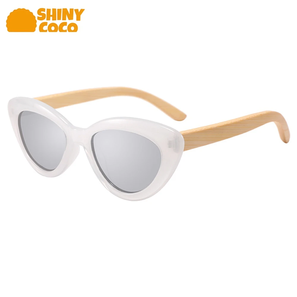 

ShinyCoCo Luxury Brand Cat Eye Sunglasses Wooden Legs Retro Sunglasses UV Protection Bamboo Wood Polarized Sunglasses
